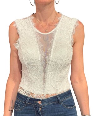 body dentelle dos nu blanc, Collection exclusive Paradise Boutik, vue de face