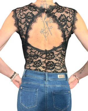 body dentelle dos nu noir, Collection exclusive Paradise Boutik, vue dos