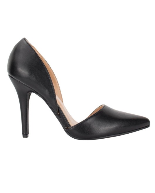 escarpins noir à talon aiguille, collection Paradise Boutik, chaussure vue de profil