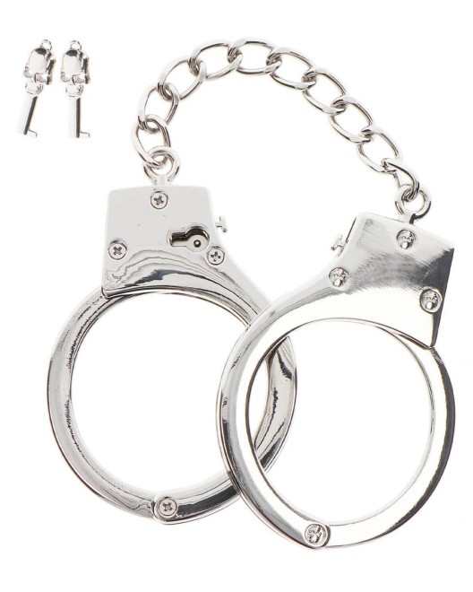 menottes bdsm avec clés en argent plaqué, Taboom, accessoires