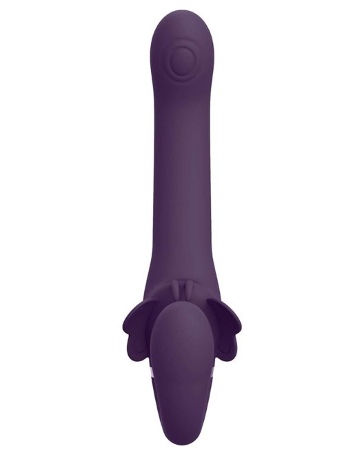 gode ceinture vibrant Satu, Vive, violet, sextoy de face