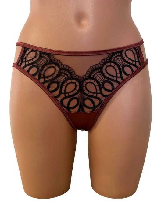 string échancré Femme Fatale, Jolidon Clandestine, zoom sur mannequin de face