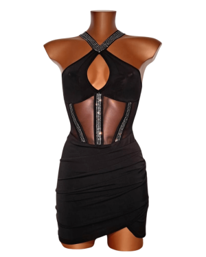 mini robe moulante à strass Dana, OutX, vue devant