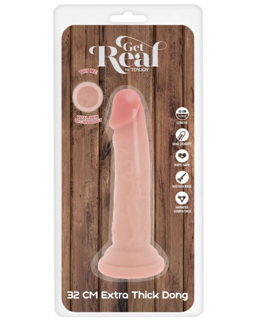 gode ventouse réaliste double densité, Get real deluxe 32 cm, Toyjoy, boîte