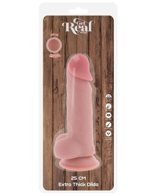 gode ventouse testicules réalistes, Get real deluxe, ToyJoy, boîte