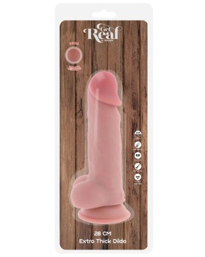 gode ventouse réaliste avec testicules, Get real deluxe, 28cm, ToyJoy, boîte