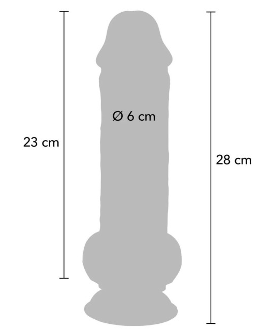 gode ventouse réaliste avec testicules, Get real deluxe, 28cm, ToyJoy, guide taille