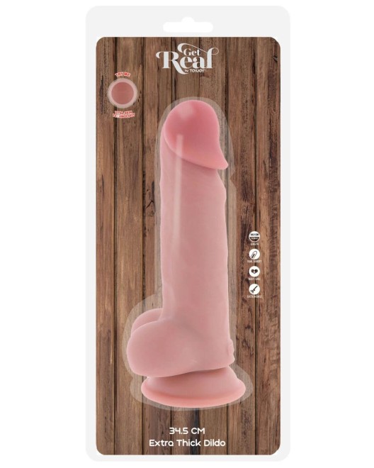 gode ventouse réaliste avec testicules XL, get real, ToyJoy, boîte