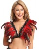 épaulettes en plumes rouges, collection Paradise Boutik, mannequin de face