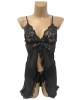 nuisette fendue transparente, noire, collection Paradise Boutik, devant