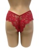 nuisette fendue transparente, rouge, collection Paradise Boutik, string vue de dos