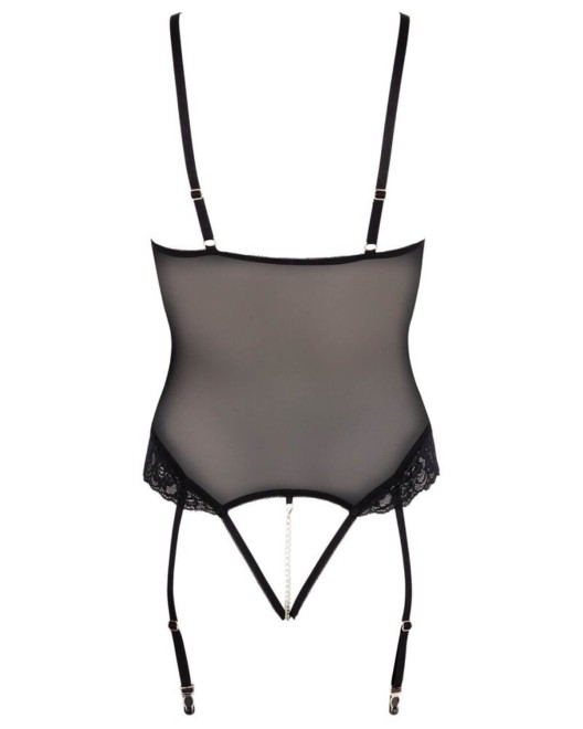 body porte-jarretelles et menottes bondage, Cottelli Lingerie, dos