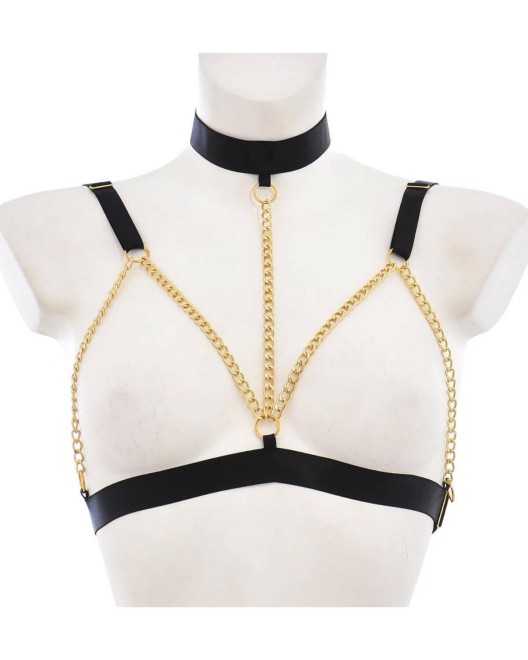 ensemble de lingerie ouverte bondage, collection Paradise Boutik, zoom sur soutien-gorge