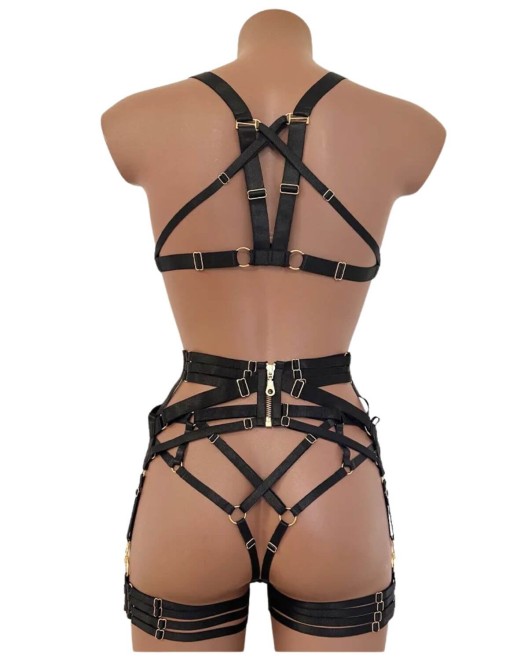 ensemble de lingerie bondage 5 pièces, collection Paradise Boutik, dos