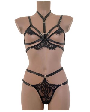 ensemble lingerie dentelle et brides, collection Paradise Boutik, devant