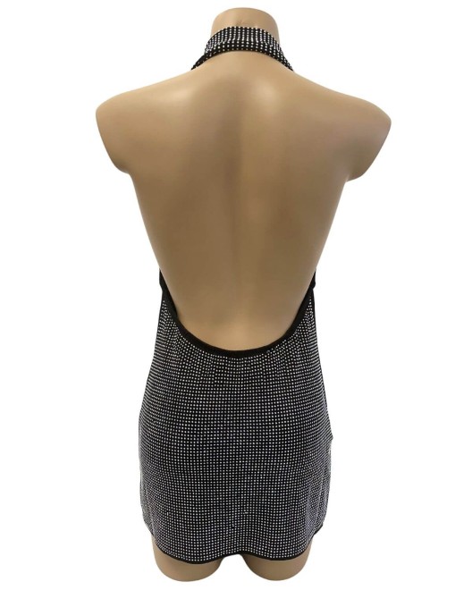 robe à strass décolletée, collection Paradise Boutik, dos