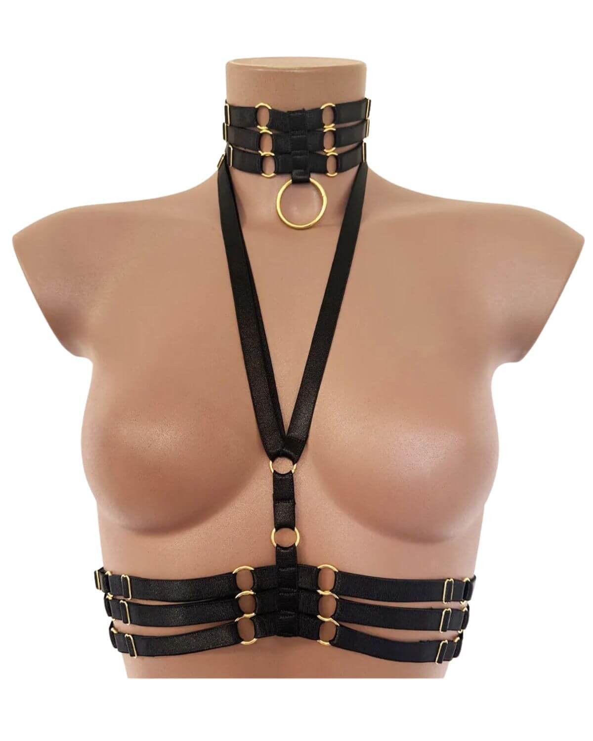 ensemble top harnais et collier ras-de-cou, collection Paradise Boutik, devant