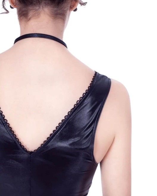 body sexy en wetlook, noir, collection Paradise Boutik, zoom dos