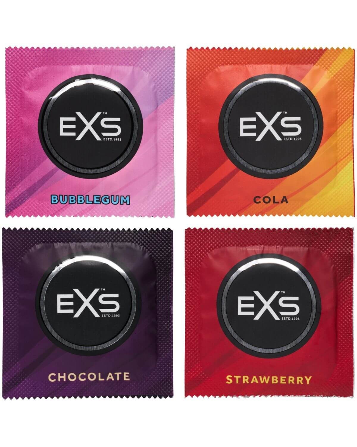 préservatifs parfumés Mixed Flavoured, Exs, lot de 2, quatre arômes