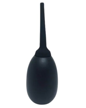 douche anale, poire de lavement noire, devant