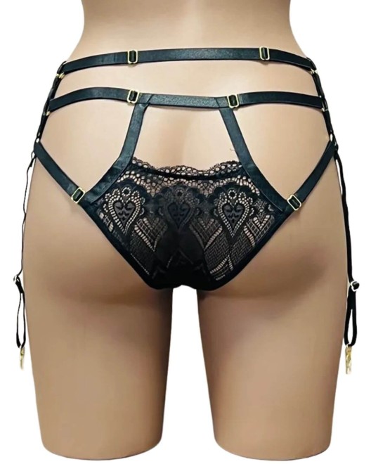 culotte porte-jarretelles taille haute, collection Paradise Boutik, dos