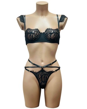 ensemble bondage en dentelle, collection Paradise Boutik, devant