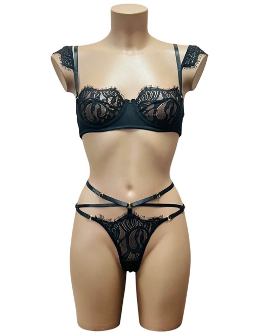 ensemble bondage en dentelle, collection Paradise Boutik, devant