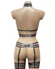 ensemble lingerie bondage top et porte-jarretelles élastiques, collection Paradise Boutik, dos