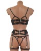 ensemble lingerie bondage en dentelle noire, collection Paradise Boutik, dos