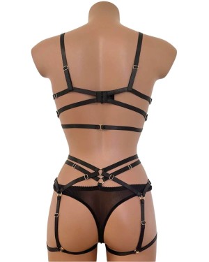 ensemble lingerie bondage en tulle et brides élastiques, Paradise Boutik, dos