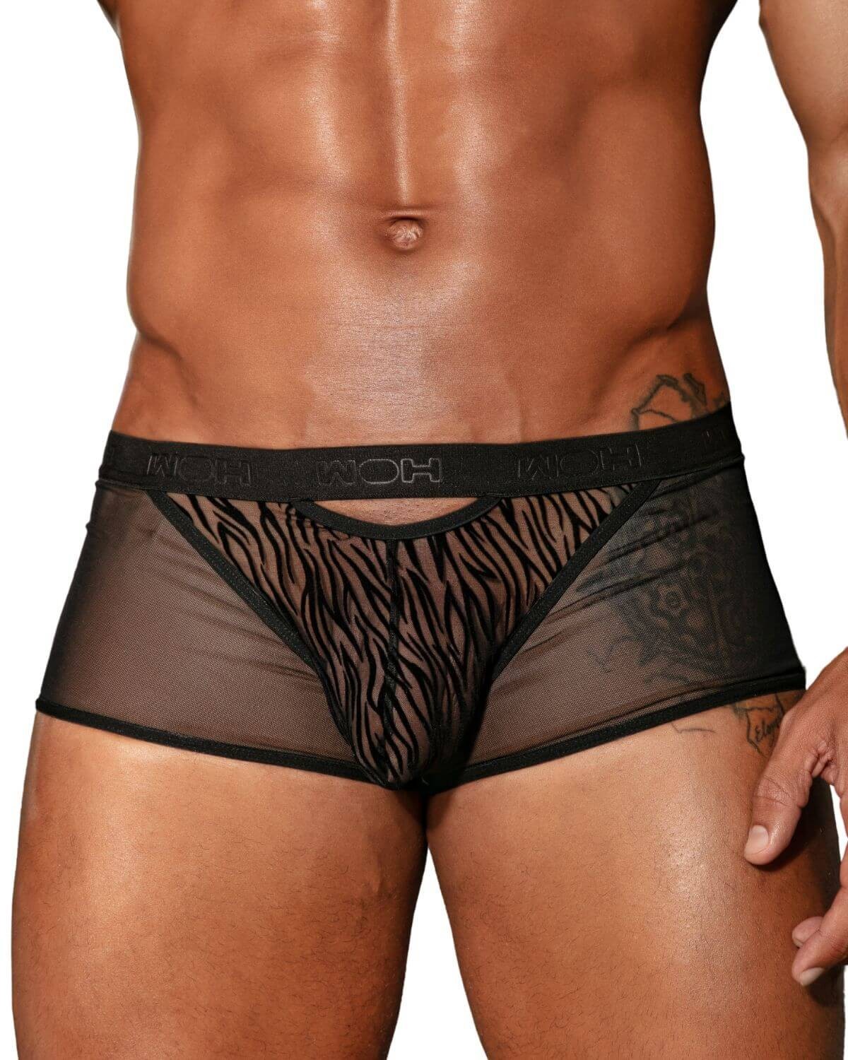 boxer noir transparent Personal Allure, WOH, zoom de face