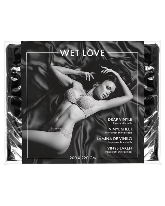 drap en vinyle noir Wet Love, Fetish Tentation, boîte
