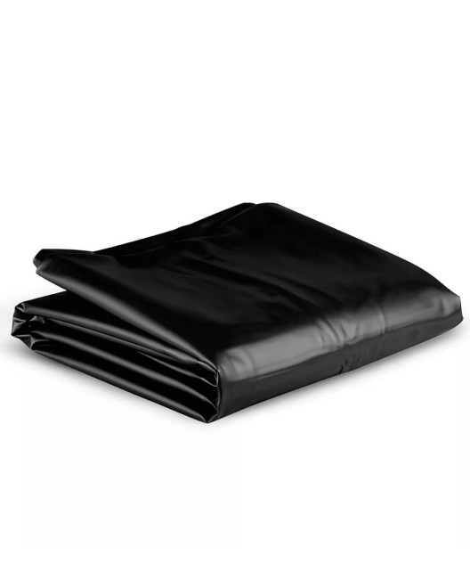 drap en vinyle noir Wet Love, Fetish Tentation, plié