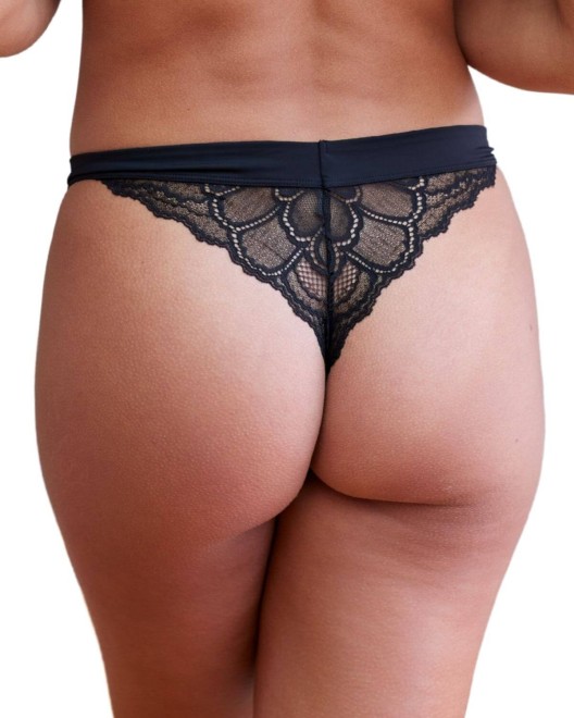 tanga en dentelle noir, Lola, Valege Lingerie, zoom de dos