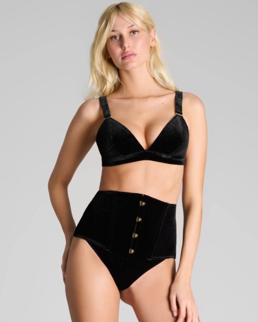 Serre-Taille en Velours Noir Rococo Maison Close