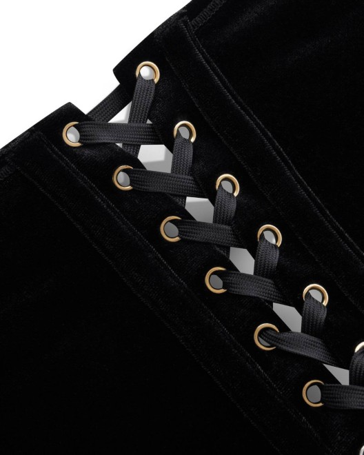 Serre-Taille en Velours Noir Rococo Maison Close