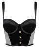 soutien-gorge bustier Rococo, noir, Maison Close, devant