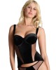 corset Rococo, velours noir, Maison Close, zoom de face