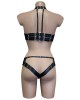 soutien-gorge seins nus et culotte ouverte sur les fesses, noir, Paradise Boutik, dos