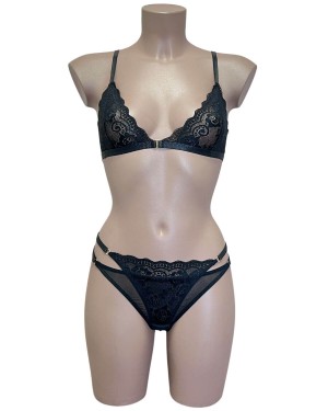 soutien-gorge triangle et string transparent, Paradise Boutik, devant