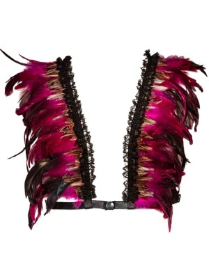 harnais plumes noir et rose, Paradise Boutik, devant