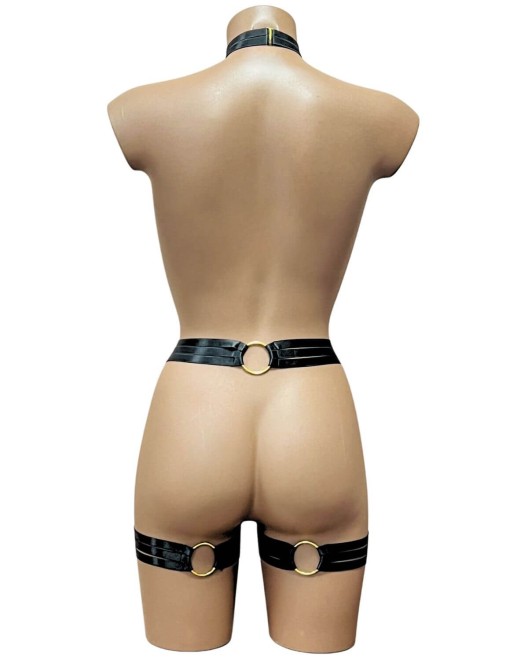 harnais brides porte-jarretelles et jarretières, noir, Paradise Boutik, dos