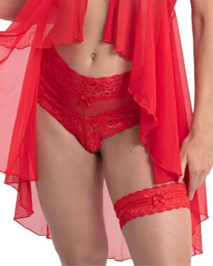 jarretière en dentelle, Paradise Boutik, rouge, zoom de face