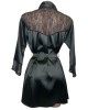 kimono manches longues en satin et dentelle, noir, Paradise Boutik, derrière