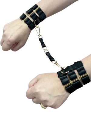 menottes bondages élastiques avec lien de restriction, Paradise Boutik