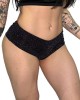 mini short sexy en lurex noir, Paradise Boutik, devant