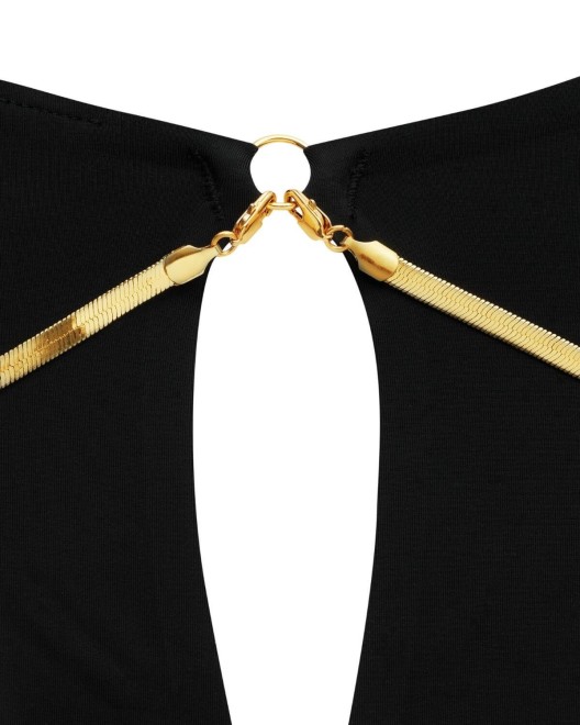 tanga ouvert avec menottes bijoux Tapage Nocturne, Maison Close, zoom matière