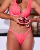tanga Dahalia, rose, Valege Lingerie, zoom sur l'ensemble