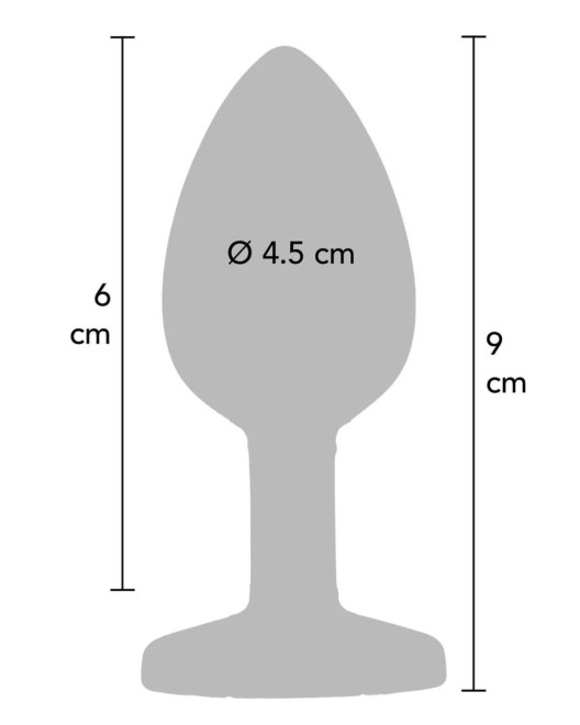 plug anal bijou Diamond Jewel, ToyJoy, noir, taille large, dimensions