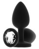 plug anal bijou Diamond Jewel, ToyJoy, noir, taille large, facettes